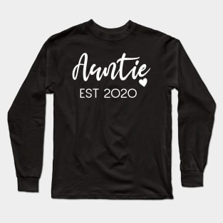 Auntie EST 2020- New Aunt Gifts, Proud Auntie Shirt, Auntie To Be Long Sleeve T-Shirt